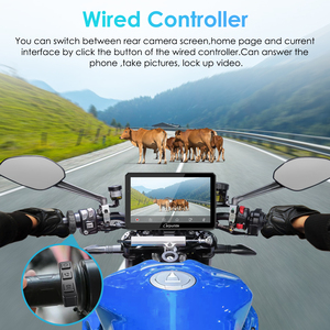 Caméra DVR pour moto Carpuride avec double caméra 140 degrés, CarPlay sans fil, Android <span class=keywords><strong>Auto</strong></span>, GPS, MP3, étanche W712D - Product Image 4