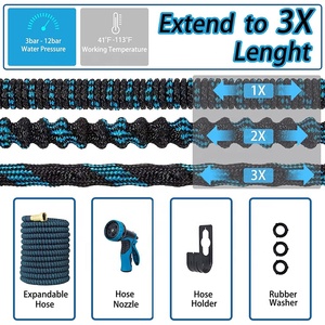 <span class=keywords><strong>Manguera</strong></span> de Jardín Extensible 3X, 15m 50FT, <span class=keywords><strong>con</strong></span> Conectores de Latón, Flexible, Retráctil, a Prueba de Fugas, <span class=keywords><strong>Manguera</strong></span> Mágica de Agua para Jardín - Product Image 3