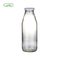 Bouteille en verre transparent pour lait et gelée et pot à pudding - Durable et élégant pour l'emballage des produits laitiers et des desserts