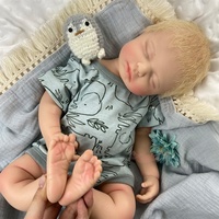 Boneka Bayi Silikon Solid Loulou 20 inci, Buatan Tangan, Detail Tubuh Realistis, Rambut Pirang Pendek Premium, Anatomi Tubuh Tepat