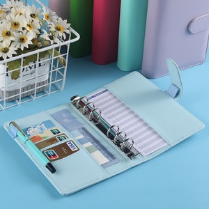 PU Leather Custom LOW MOQ A6 <b>Notebook</b> <b>Binder</b> Budget Planne Cash Envelopes Sheets Budget Wallet - Product Image 1