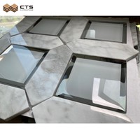 Carrelage en pierre naturelle pour salle de bain, verre en marbre blanc, Style ancien Arabescato, mosaïque pour décor mural