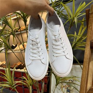 Zapatillas Blancas de Cuero <span class=keywords><strong>para</strong></span> Hombre, Versátiles, Deportivas, Casuales, Chanclas Blancas de Verano, Talla Grande, Transpirables - Product Image 3