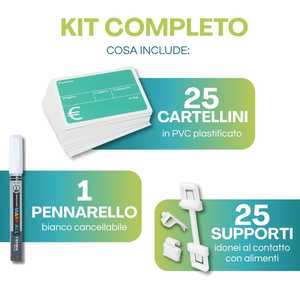 Kit d'étiquettes de prix en PVC, 25 étiquettes vertes avec supports et marqueur pour comptoirs de fruits et légumes - Product Image 2
