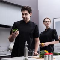 Veste de chef en coton légère, design moderne personnalisé, pour hôtel, restaurant, bar, fabricant professionnel d'uniformes de cuisine.