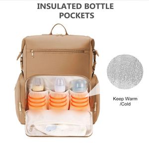 Sac à dos pour couches en néoprène, grand sac à dos de maternité pour nouveau-né, sacs de voyage imperméables pour maman et papa avec poches isothermes - Product Image 2