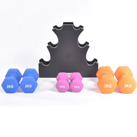 Kit complet d'haltères revêtus de néoprène 12KG pour la musculation et le renforcement musculaire