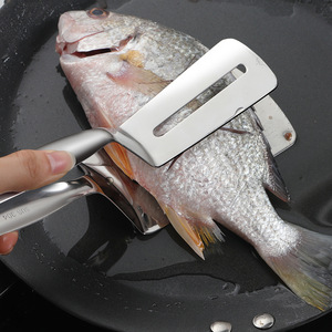 Suministro directo de fábrica: Pinzas para carne de acero inoxidable 304, pinzas para barbacoa antideslizantes, espátula para freír pescado - Product Image 2