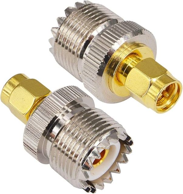 RF Adaptor Brass Material Straight Copper SMA Female to UHF SO239 Female Connector Adapter