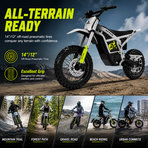 Moto tout-terrain électrique 2000W de pointe 48V 20AH, 14/12 pouces, à moteur central, pour adultes et adolescents, vitesse maximale 45km/h, homologuée COC, expédiée depuis notre entrepôt aux États-Unis - Product Image 4
