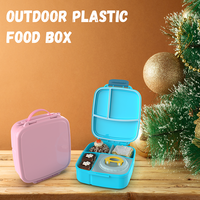 Aohea Boîte à lunch bento portable pour enfants, 1,7 L, rectangulaire, en acier inoxydable et plastique sans BPA, étanche, 3 compartiments, pour l'école