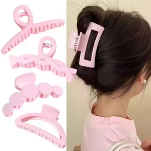 Pinzas de Pelo de Plástico de Color Sólido al por Mayor, Pinzas de Cocodrilo Estilo Coreano, Pinza de Pelo con Diseño de Flor para Mujeres y Niñas - Product Image 3