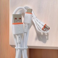 Cable Naranja USB Tipo C Plano, Cable de Datos Micro USB de Carga Rápida para Teléfono, Cable Tipo C para Samsung iPhone 13 Pro Max con Caja