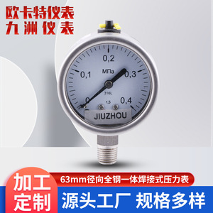 Manómetro Radial Soldado Jiuzhou de 63 mm, Acero Inoxidable 316L para Medición Industrial - Product Image 3