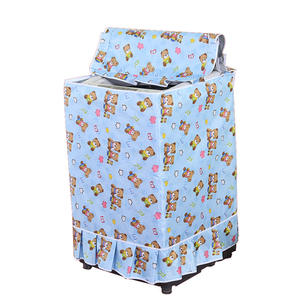 Housse de machine à laver à chargement par le haut Lida, imperméable, anti-poussière, épaissie, pour balcon, motif ours bleu - Product Image 1