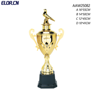 Trofeo in Metallo della <span class=keywords><strong>Champions</strong></span> <span class=keywords><strong>League</strong></span> Dorata Elor, Premio Personalizzato per Calcio con Base in Plastica o Legno - Product Image 3