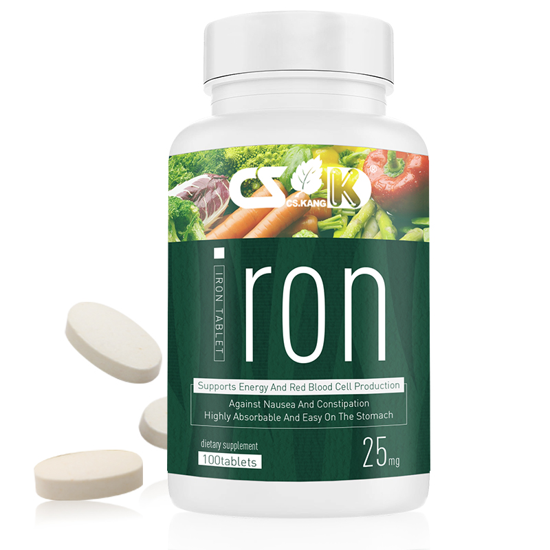 Iron Tablets Factory Supports Red Blood Cell Production Vegan Blood Builder High Potency Iron Supplement