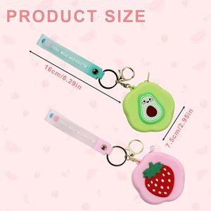 Étui de rangement écologique en silicone pour écouteurs avec dragonne porte-clés, mini pochette zippée portable pour monnaie et portefeuille pour casques audio - Product Image 2