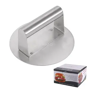 Nuovo arrivo Grill Press perfetto per Flat Top Griddle Grill Cooking pressa per hamburger in acciaio inossidabile 6.2 pollici Round Burger Smasher