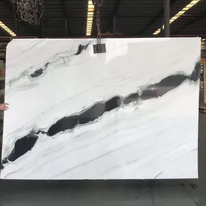 AST OEM/ODM marmor marmol Popular white marble natural Panda White Marble white beautiful marble with black veins