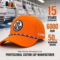 Casquette de golf en corde OEM ODM avec logo JL, corde tressée, perforations laser, casquette snapback multicolores, MOQ BSCI Barudan DDP Ship