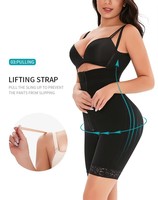 Shorts gainants taille haute à fermeture éclair avant avec forte compression abdominale, effet lifting des hanches, pantalon moulant pour femme