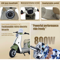 Scooter électrique 800w avec écran LCD à 3 vitesses, éclairage LED, design pliable, imperméable et élégant, sièges souples