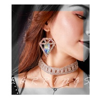 Kristal AB taklidi dans aksesuarları küpe büyük Latin oryantal dans takı dans takı küpe