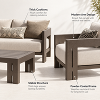 Outdoor-Garten-Terrassen-Sofa-Set mit Aluminiumrahmen, wasserdichtem Stoff, langlebigem Design, tragbar für Hotel- und Villennutzung, fitnes-freundlich