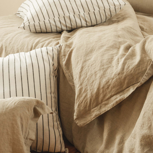 Oeko-cấp giấy chứng nhận tinh khiết lanh lanh Bộ giường đặt Bông lanh Comforter Tấm đặt gối - Product Image 1