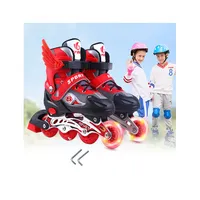 مبتدئين العمر 3-12 مضمنة أحذية تزلج الأطفال قابل للتعديل واحد عجلة فلاش أحذية التزلج الأسطوانة للأطفال