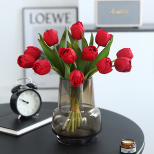 Ramo de Tulipanes Artificiales, Flores de Seda Rosa con Tacto Natural, Decoración para Bodas y Hogar - Product Image 2