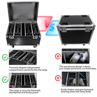 AICPOSE - Estuche de Transporte con Ruedas 4 en 1 para 44 Luces de Escenario, Compartimentos Fijos Independientes, Resistente a Impactos y Colisiones