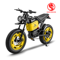 Vélo électrique longue portée en acier au carbone, 3 vitesses, moteur sans balais 1000W, batterie 60V 20Ah, frein à disque, roue réfléchissante, clignotant, conduite de nuit