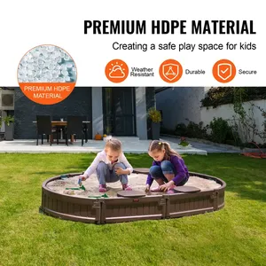Bac à sable ovale portable en plastique HDPE au design moderne pour les enfants qui jouent en plein air - Product Image 4