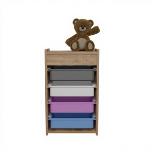 Armoire de rangement moderne ARD GLOBAL pour enfants, pour les chambres de bébés et d'adolescents, en panneaux de particules, emballage postal inclus FD-TC4B-001 - Product Image 1