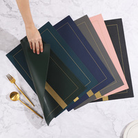 Tapis de Table de sérigraphie réutilisable en cuir PVC carré de haut niveau de Style européen classique isolation thermique vaisselle fruits