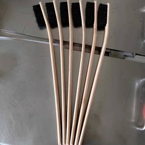 Yi Kailing Car Wash <b>Brush</b> Long Bamboo Handle Pig Bristle <b>Wheel</b> <b>Brush</b> Multi Functional Cleaning Tool - Product Image 1