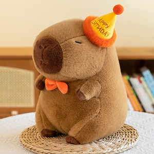 Juguete de peluche de Capibara marrón creativo de alta calidad de 33cm, regalos de cumpleaños para niños de algodón suave - Product Image 6