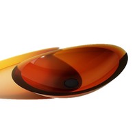 Lavabo artistique transparent ovale de luxe léger en résine colorée, petite taille, à poser sur comptoir, sans trou pour robinet