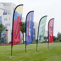 Drapeau de plage personnalisé en forme de goutte d'eau avec base à injection d'eau, vente en gros pour la publicité et la décoration d'événements extérieurs