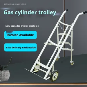 Nhà sản xuất-cung cấp thép nhỏ Xi lanh khí Xe tay oxy & axetylen Giao thông vận tải giỏ hàng với xe đẩy tay - Product Image 3