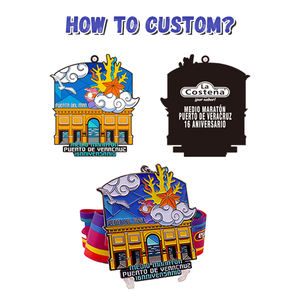 Fabricantes Custom Award Running Circle Sharp Nickel Medalla Marathon Race Glitter Effect Award Medal - Product Image 4