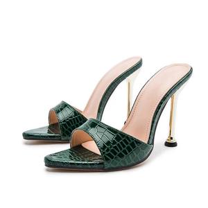 Sandalias de tacón alto con punta metálica cuadrada, estilo cola de pez, delgadas, resistentes y sin cordones, novedad sexy para exteriores 2026 - Product Image 2