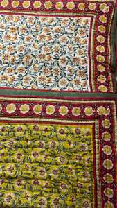 Best Handblock Pure Organic Cotton Voile Bedding Set HandmadeQuilt Reversible Razai HandBlock <b>Printed</b> Patchwork Warm HomeQuilt - Product Image 2
