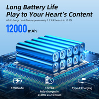 Pompe à air électrique SUP CYCLAMI Q4 12000mAh 20PSI, gonflage et dégonflage, arrêt automatique intelligent, 7 embouts, LED, type C, gonfleur portable