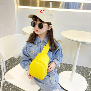 Nuevo bolso de pecho de cuero PU de color sólido para niños, mochilas pequeñas de hombro de viaje, mini bolso cruzado bonito para niños y niñas, monedero - Product Image 2