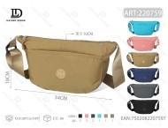 Borsa a Tracolla da Donna in Tela, Chiusura con Zip, Logo, Adatta a Tutte le Stagioni - Product Image 1