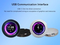 Moniteur LCD de température d'ordinateur tout-en-un, refroidisseur d'eau, affichage secondaire USB, thème intégré, 2,1 pouces, 480x480, moniteur rond pour boîtier d'ordinateur