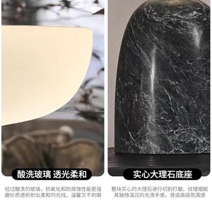 French Vintage Marble Table Lamp E27 LED 220V Switch Control Eye Caring Ambient <b>Light</b> - Product Image 2